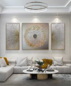 Gold Frame 50*70 - 70*70 - 50*70 Cm Crystall Porsalein Painting Style For Living Room